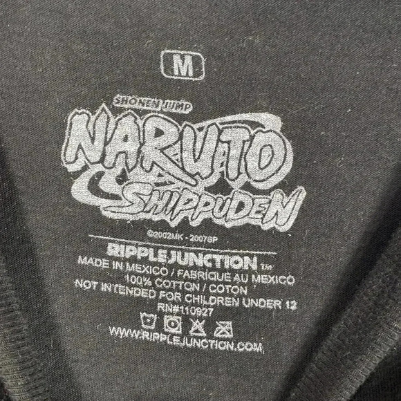 Naruto Shippuden Anime Graphic T-Shirt Black Medium - Picture 3 of 4